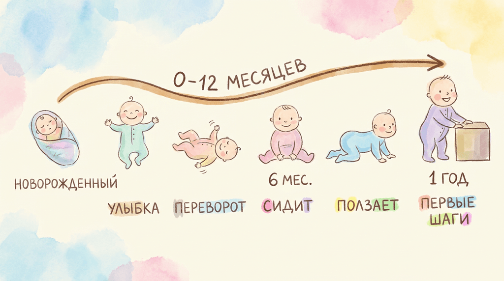 Развитие ребёнка от 0 до 1 года по месяцам