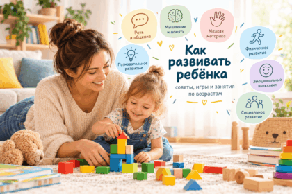Мама играет с ребёнком в развивающую игру дома
