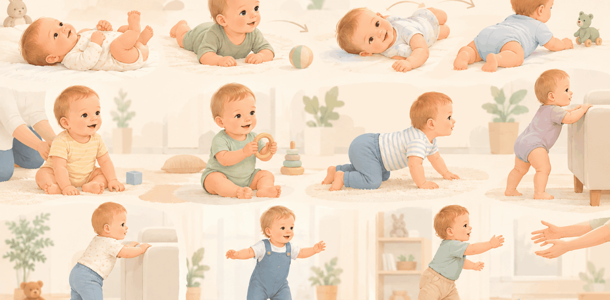 Моторное развитие ребёнка по месяцам